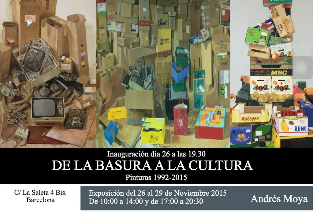 Exposición de Andrés Moya 26 al 29 de Noviembre 2015 De la basura a la culura